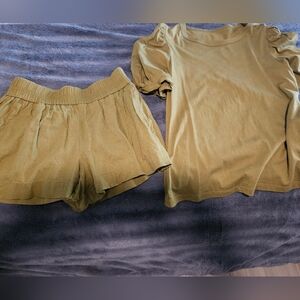 a new day Women's Shorts and Top Set in Olive Green